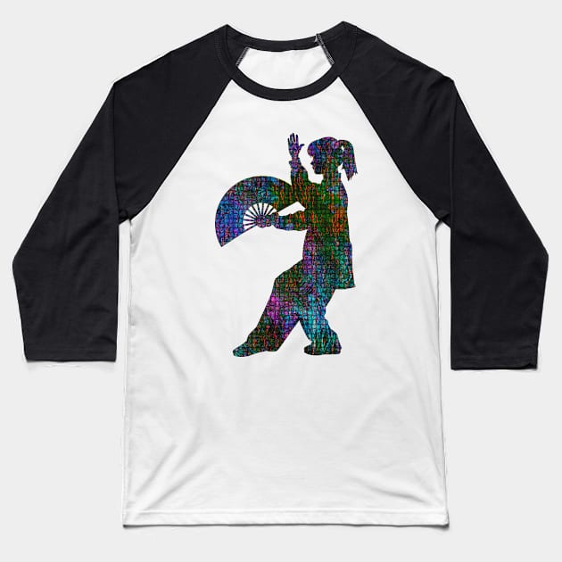 Tai Chi Fan Baseball T-Shirt by crunchysqueak